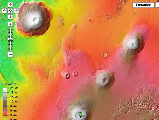 google map of mars