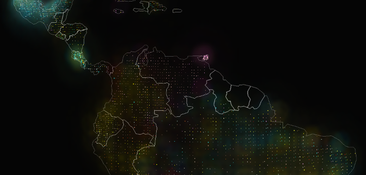 South America's stars: Costa Rica exports fruit, while Trinidat and Tabago export a lot of oil.