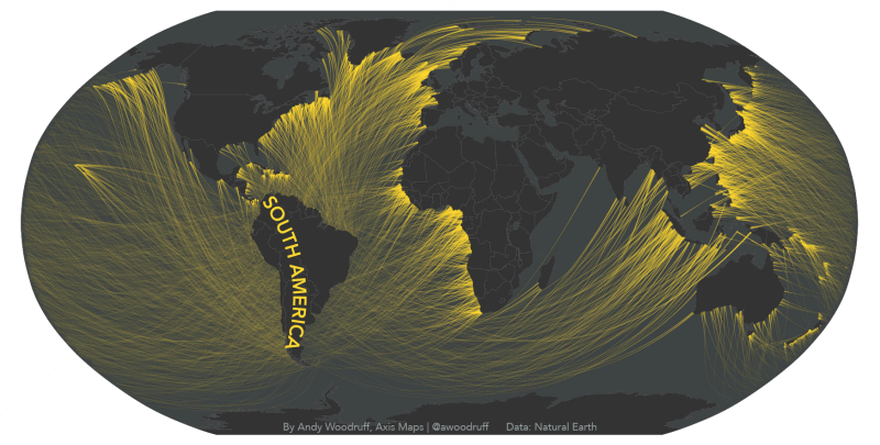 south american horizon map