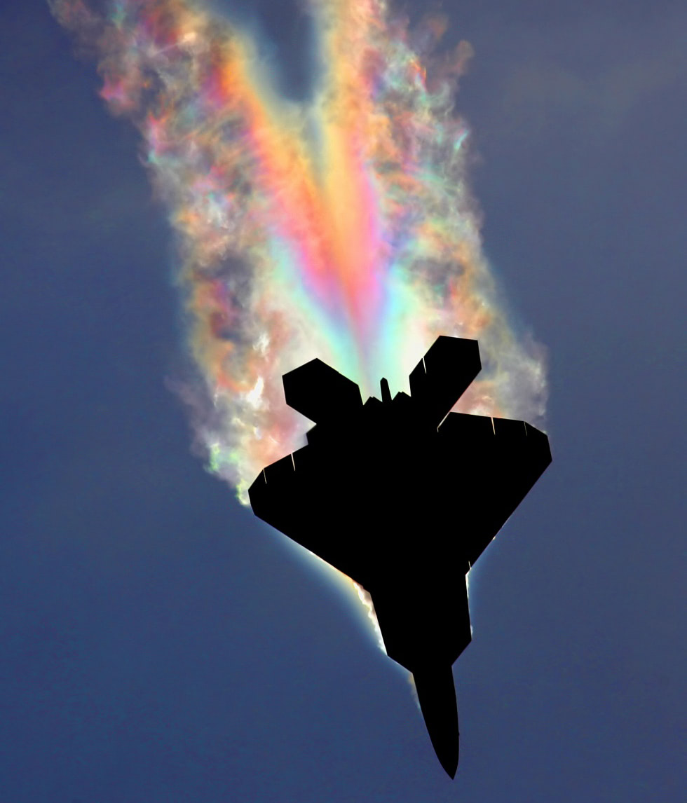 Raptor Aircraft Paints Rainbows in the Sky