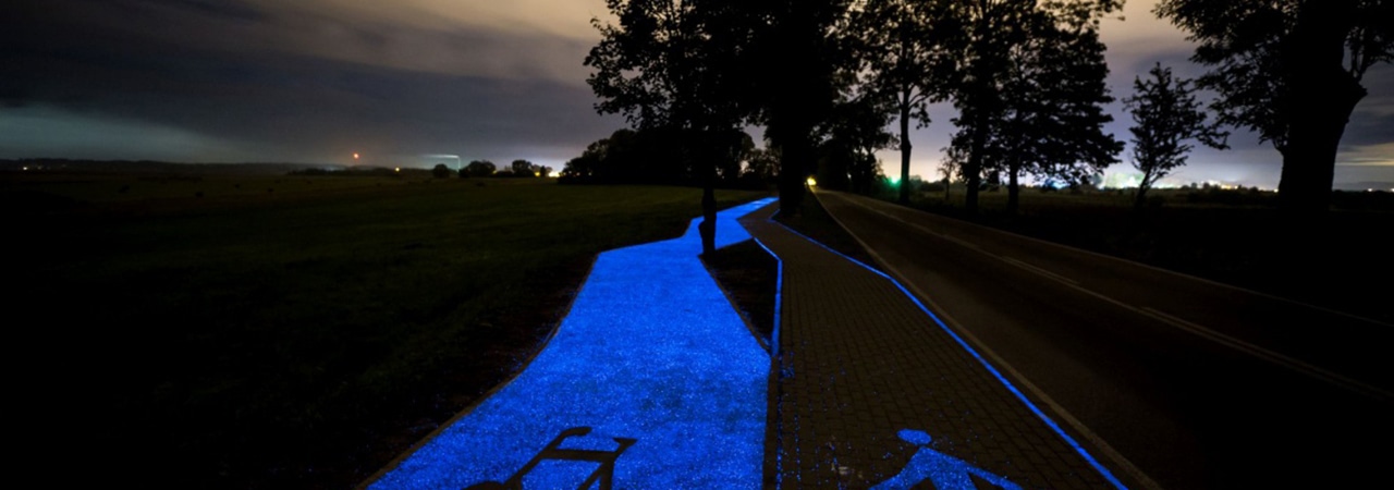 Luminous Bike Lane Opened in Poland