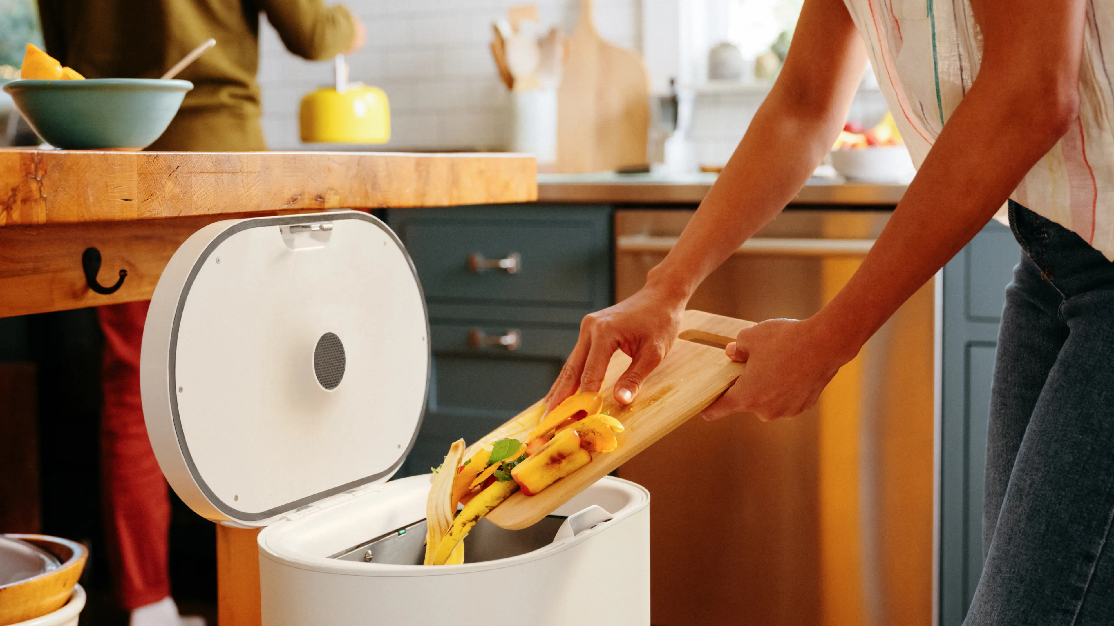 This bin transforms household waste into chicken food